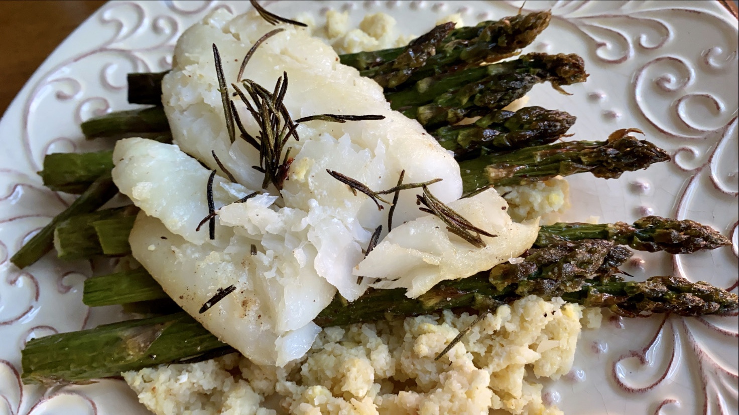 Rosemary Cod with Cauliflower Rice by BeautyBeyondBones! #grainfree #glutenfree #pescatarian #paleo #specificcarbohydratediet #food #edrecovery #healthyfood