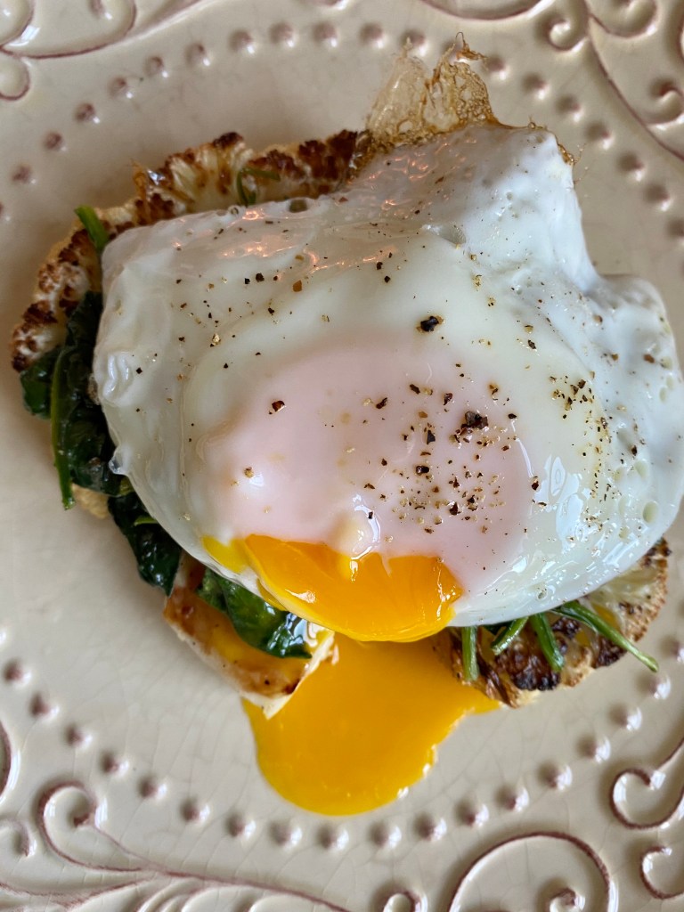 Eggs Florentine by BeautyBeyondBones #edrecovery #dinner #vegetarian #paleo #specificcarbohydratediet #grainfree #glutenfree #food #yum #Quarantine