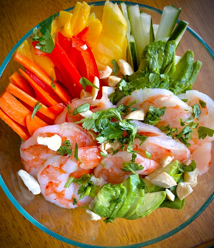 This colorful, fun salad is my latest obsession!! And don’t let it’s beauty deceive you…it’s gosh darn DELICIOUS! The perfect summer meal! #glutenfree #keto #food #recipe #healthy #salad #specificcarbohydratediet #paleo #cooking #yum 