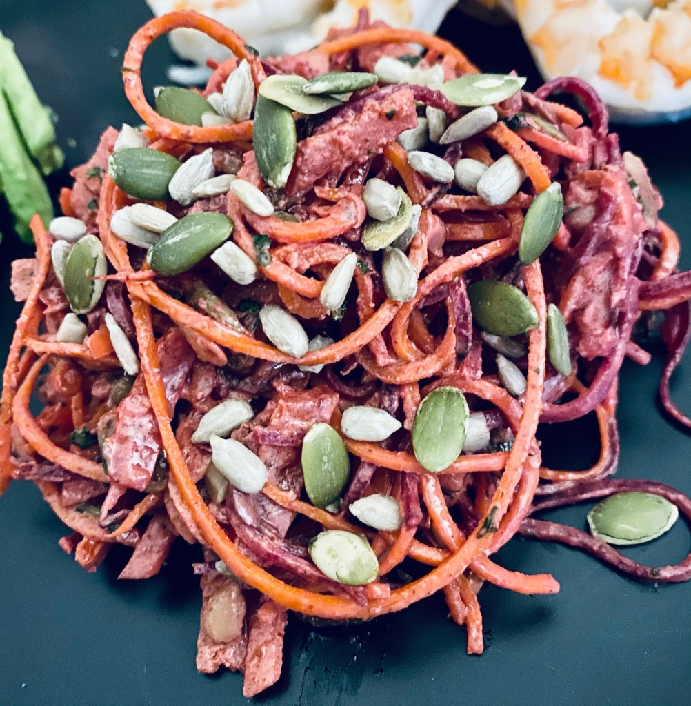BBQ with Rainbow Salad! by BeautyBeyondBones #glutenfree #grainfree #vegan #paleo #vegetarian #plantbased #healthyfood #food #dinner #edrecovery #yum