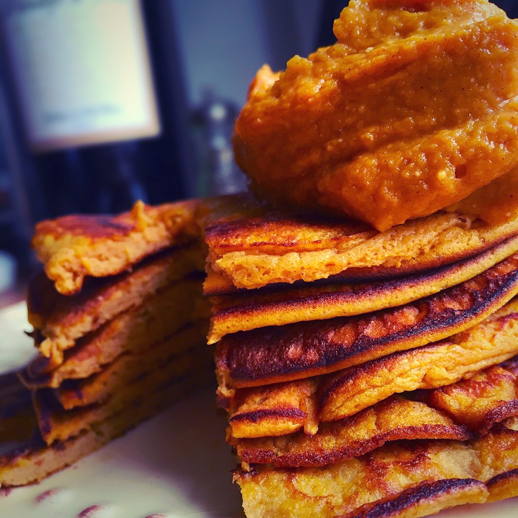 Paleo Pumpkin Pancakes by BeautyBeyondBones #glutenfree #grainfree #paleo #vegetarian #quarantine #food #breakfast #brunch #edrecovery