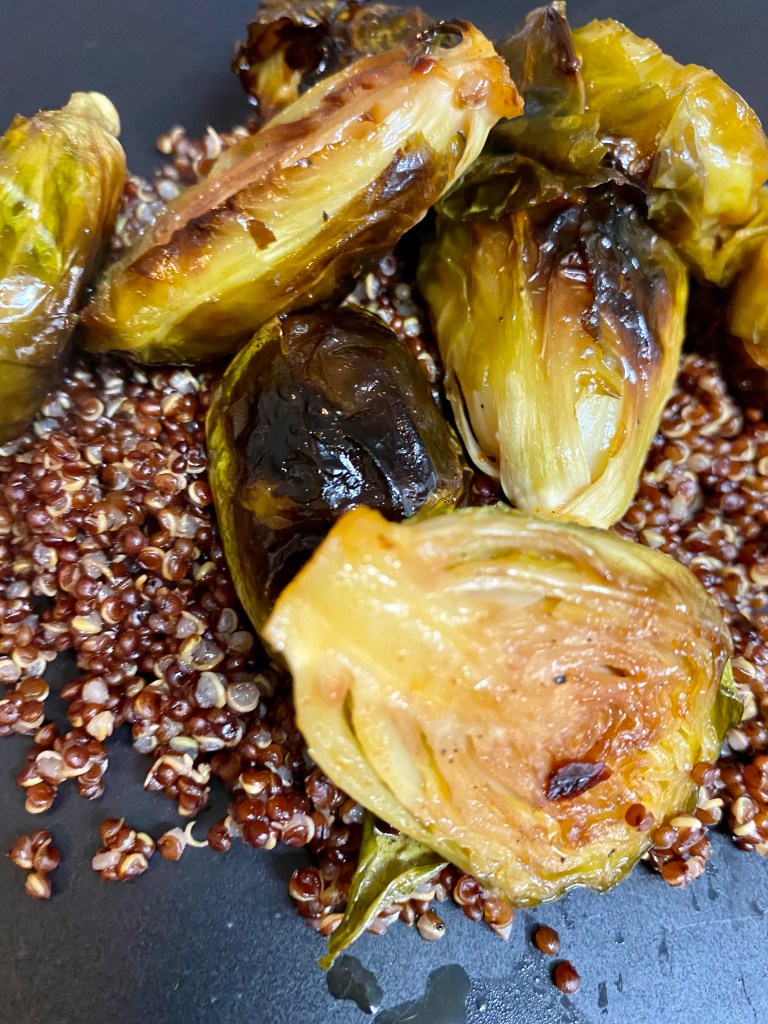 Sriracha Honey Brussels Sprouts by BeautyBeyondBones! #glutenfree #vegetarian #vegan #paleo #keto #healthy #food #edrecovery #dinner