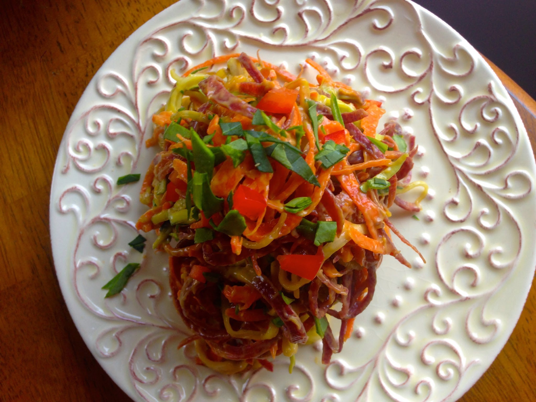 Mango Ribbon Salad by BeautyBeyondBones #glutenfree #grainfree #vegan #paleo #specificcarbohydratediet #food #edrecovery #healthyfood #vegetarian 