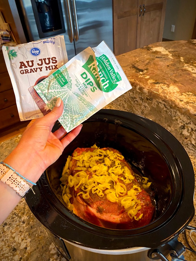 My Mississippi Roast is OUTRAGEOUS! Slow cooked, melt-in-you-mouth #beef – made in the slow cooker – served over buttery egg noodles! An easy and delicious #dinner that makes itself! #cooking #food #recipe #glutenfree #meat #family #crockpot #comfortfood