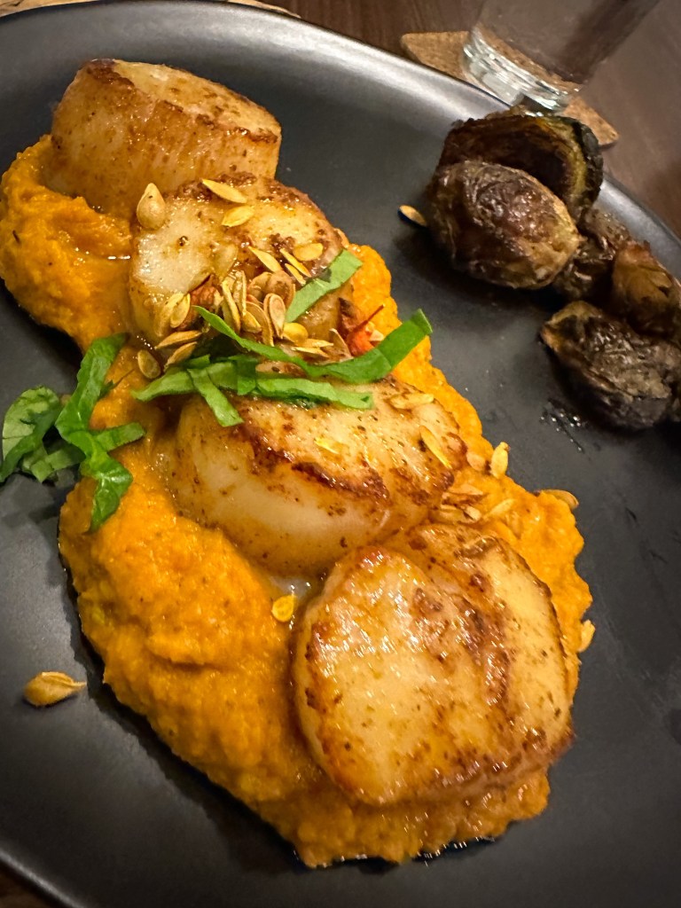 A GORGEOUS date night #dinner #recipe! Pan Seared Scallops with Herbed Butternut Squash Mash! This was the most delicious meals I've EVER had! Plus - it's Gluten Free, #Keto and Specific Carb Diet friendly! #food #cooking #glutenfree #lowcarb #specificcarbohydratediet #yum #scd