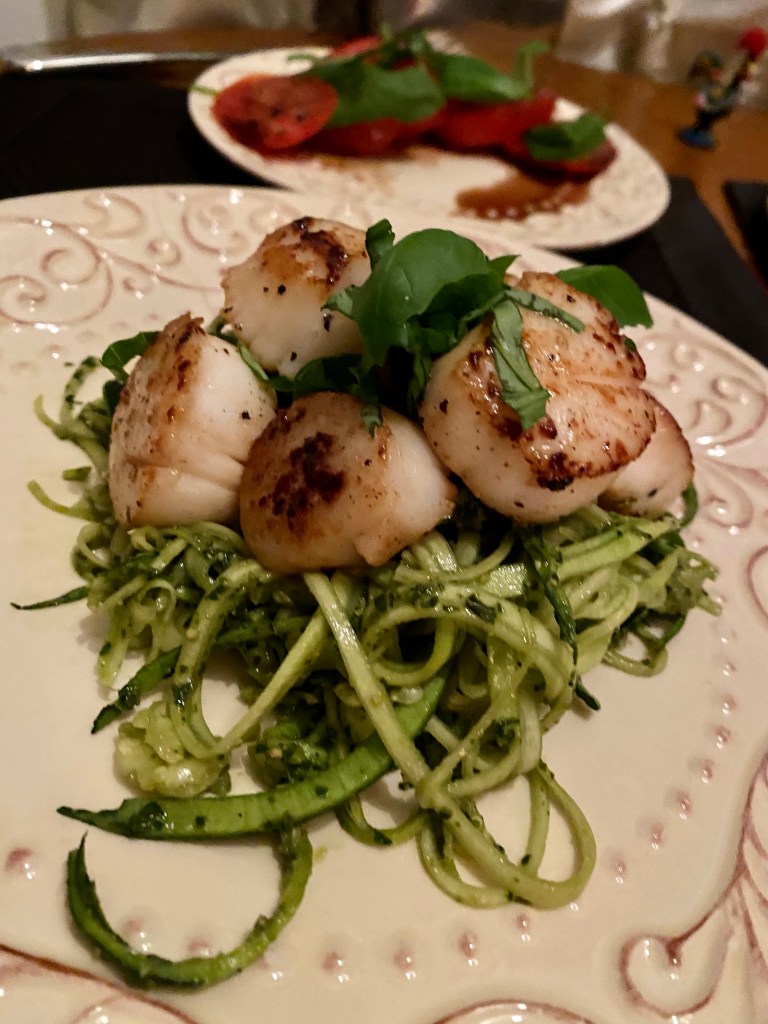 Perfectly Seared Pesto Scallops by BeautyBeyondBones #food #glutenfree #grainfree #italianfood #healthyfood #health #paleo #keto #specificcarbohydratediet #cooking #edrecovery