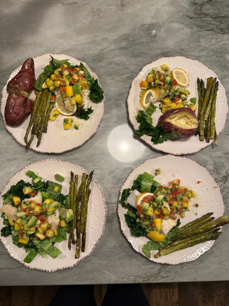 Dinner parties can be intimidating...but they don't have to be! My Sea Bass with Tropical Salsa is as easy as it is delicious! Get ready to WOW your guests! #cooking #glutenfree #food #healthy