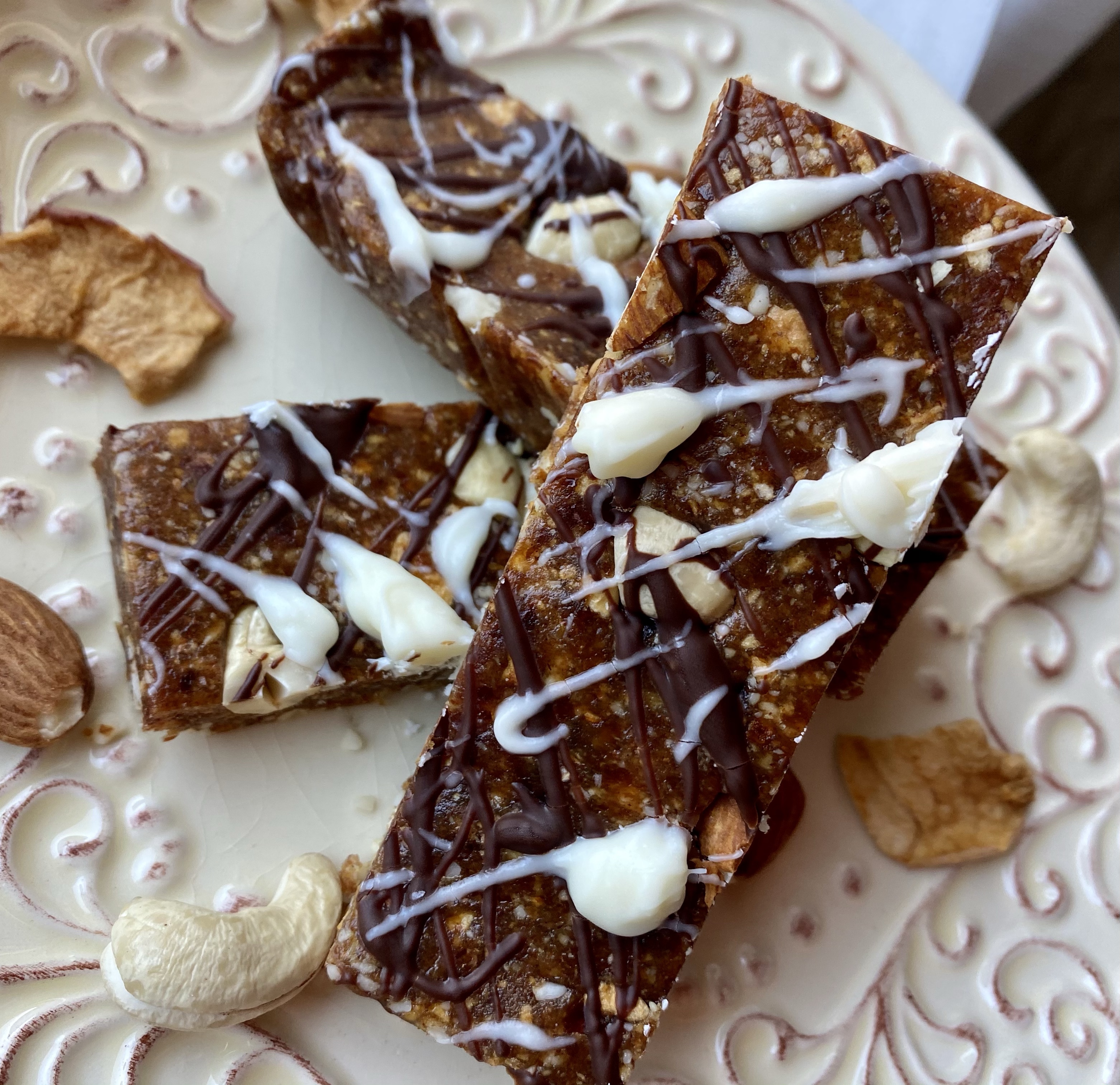 Caramel Apple Bars by BeautyBeyondBones #grainfree #glutenfree #vegan #paleo #vegetarian #dessert #keto #specificcarbohydratediet #edrecovery #food #breakfast #chocolate