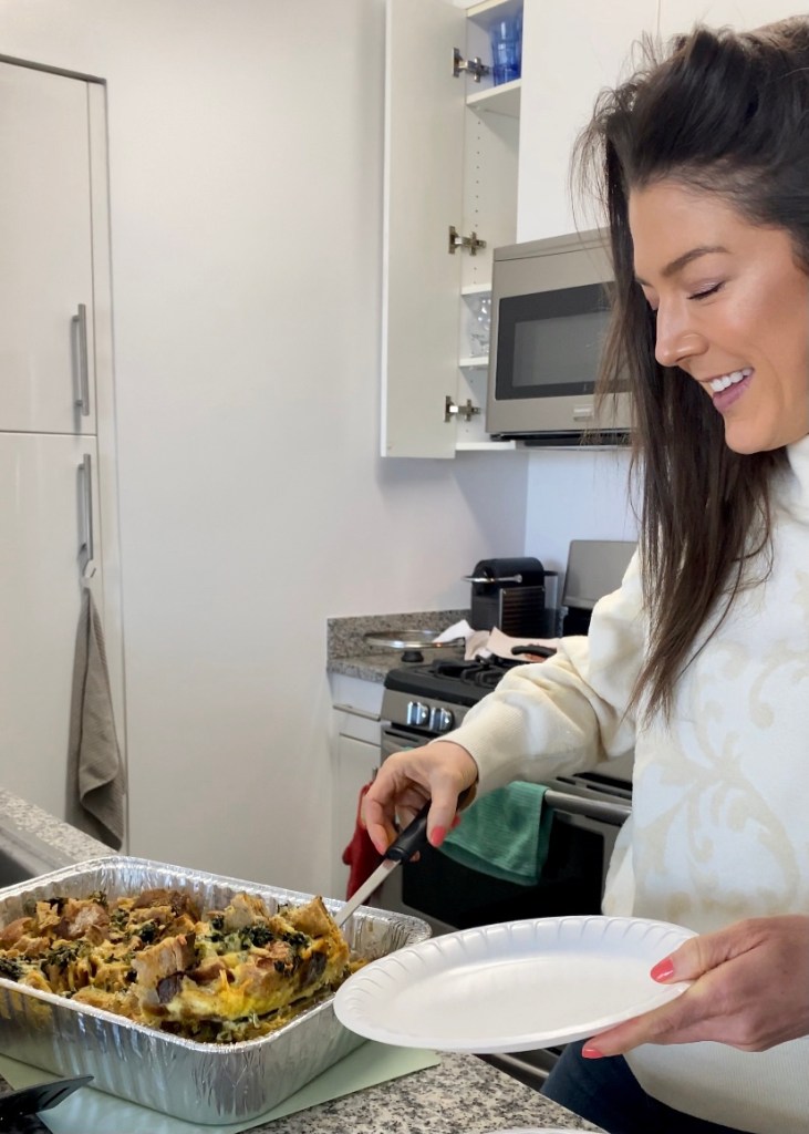 Spinach and Cheese Brunch Strata! by BeautyBeyondBones #food #brunch #recipes #vegetarian #breakfast #eggs #savory #edrecovery