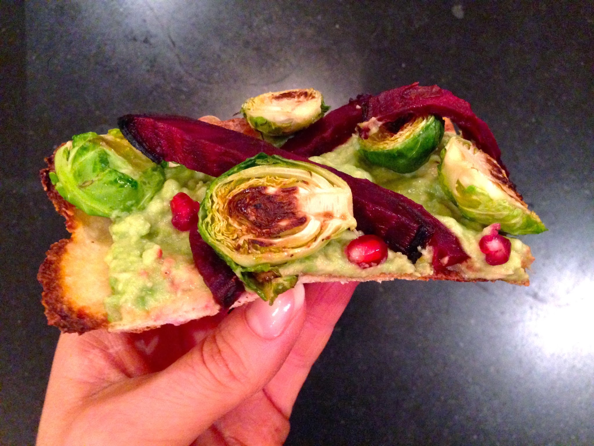 Beet & Brussels Flatbread by BeautyBeyondBones #glutenfree #vegan #paleo #vegetarian #edrecovery #healthyfood #healthy 