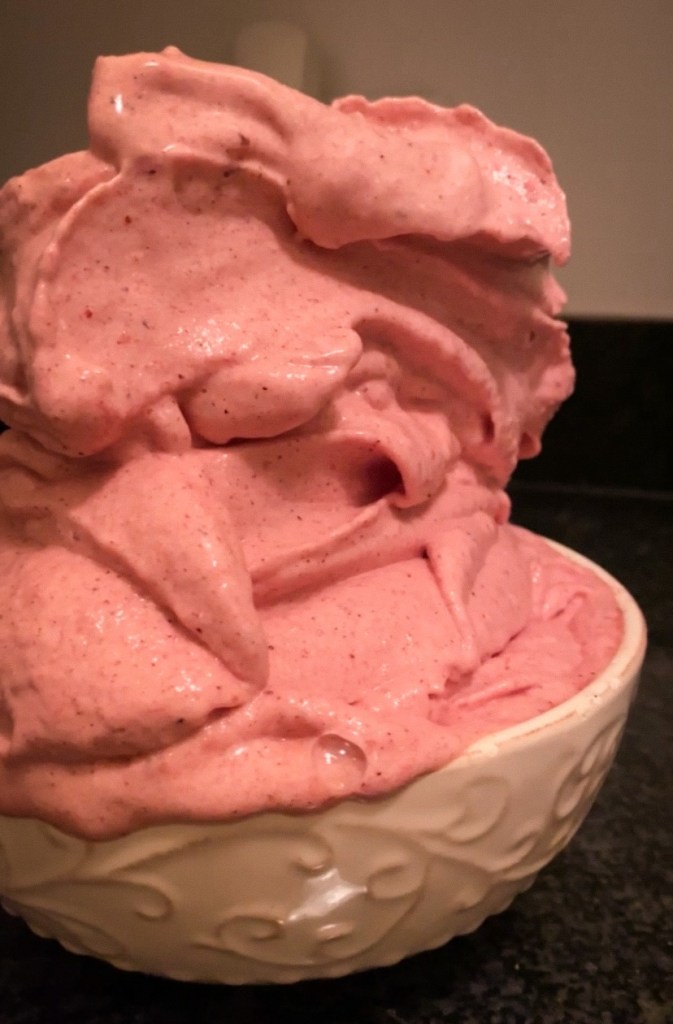 Iconic Dole Whip, recreated! My Strawberry Dole Whip is a healthy dessert you’ll want to make again and again! The whole family will love this frozen sweet treat! Made from frozen fruit! #dolewhip #food #vegan #dessert #recipe #healthyfood #glutenfree #sugarfree #vegetarian #dairyfree